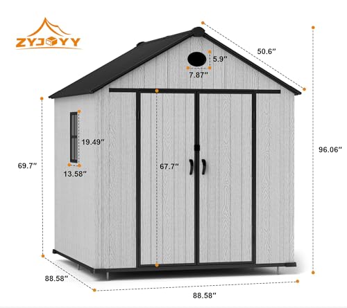 Resin Outdoor Storage Shed with Floor and Lockable Door G844