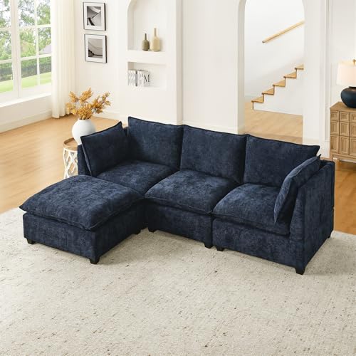 Modular Sectional Sofa with Ottoman, U-Shaped Lounge Couch H930