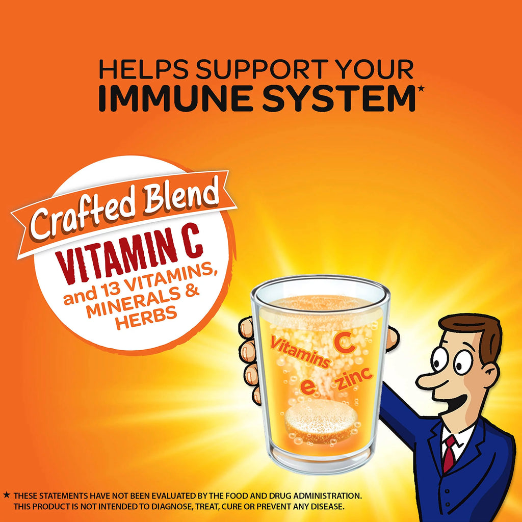 Vitamin C with Zinc Effervescent Tablets, Immune Support, Orange Flavor D202055