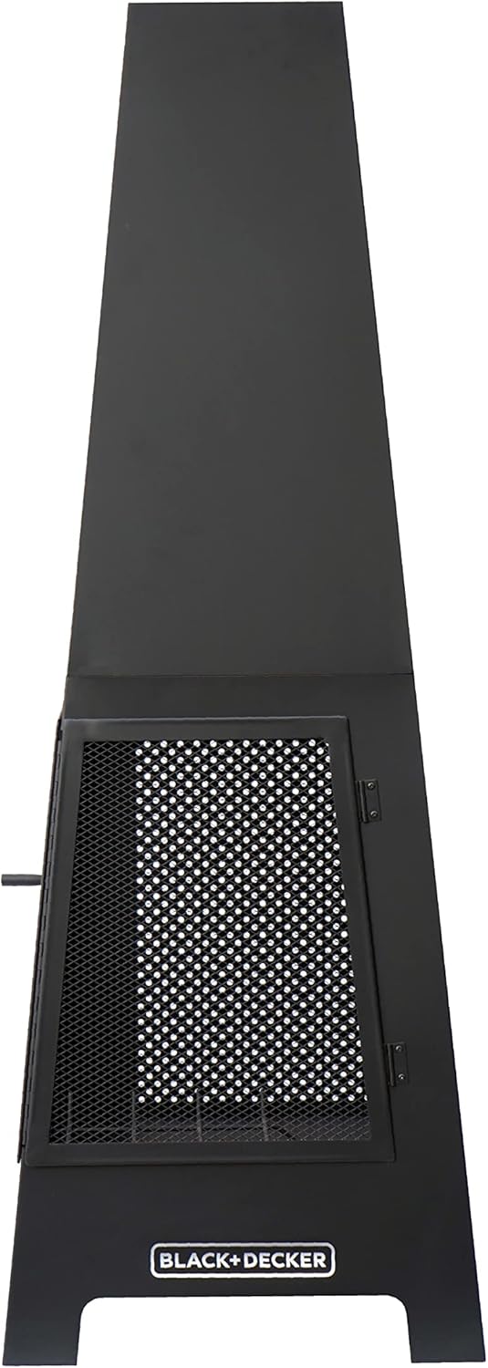 Outdoor Woodburning Chiminea Fireplace with Hinged Mesh Doors Y297
