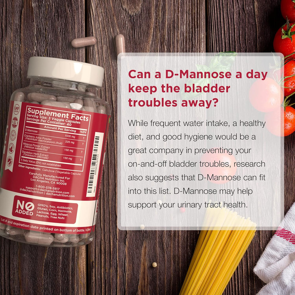 D-Mannose Capsules with Cranberry and Hibiscus for Urinary Tract Health Z4291