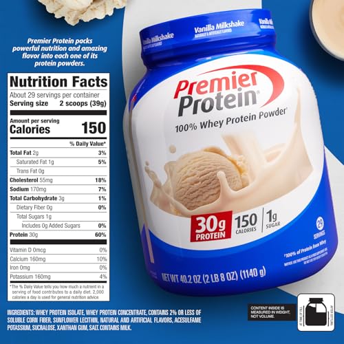 Vanilla Milkshake Protein Powder, 30g Protein, 1g Sugar, 17 Servings W26910