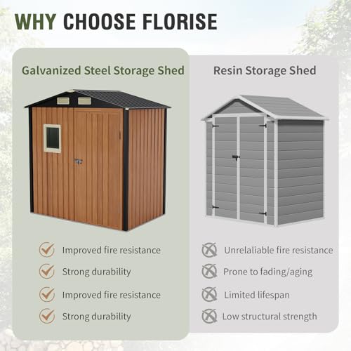 Metal Storage Shed 5x3 ft with Lockable Door for Garden and Backyard B82351