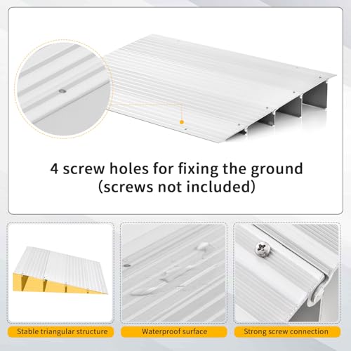 Door Threshold Ramp with Non-Slip Surface, 3 Inch Rise for Wheelchairs and Scooters Q959