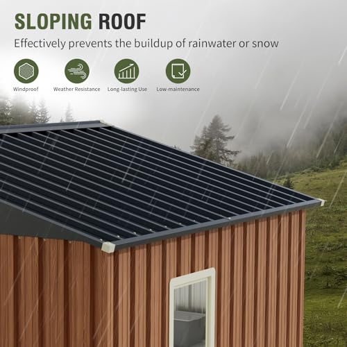 Metal Storage Shed 5x3 ft with Lockable Door for Garden and Backyard B82351