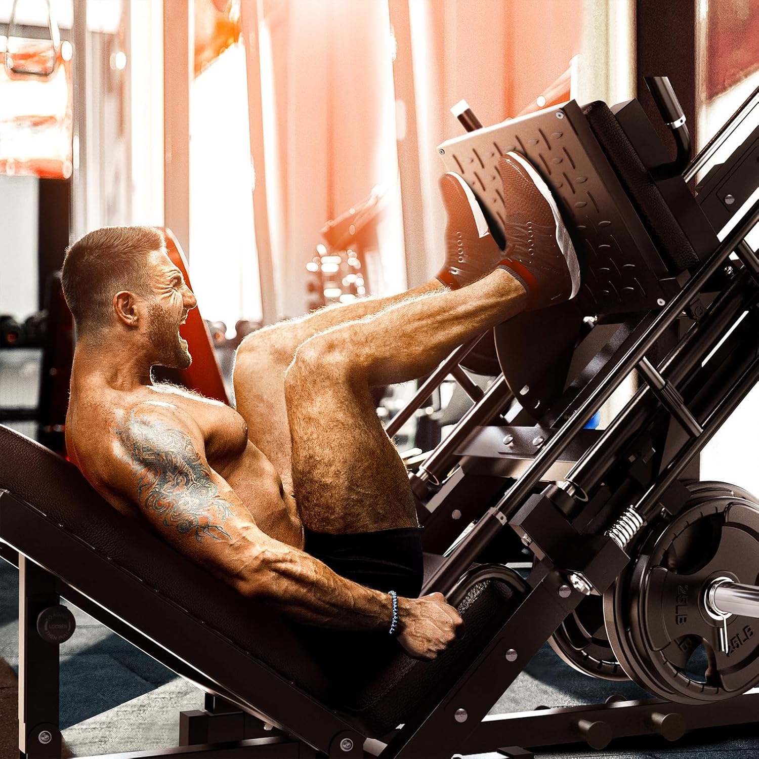 Leg Press Hack Squat Machine for Home Gym, Adjustable Lower Body Workout Equipment Z33083