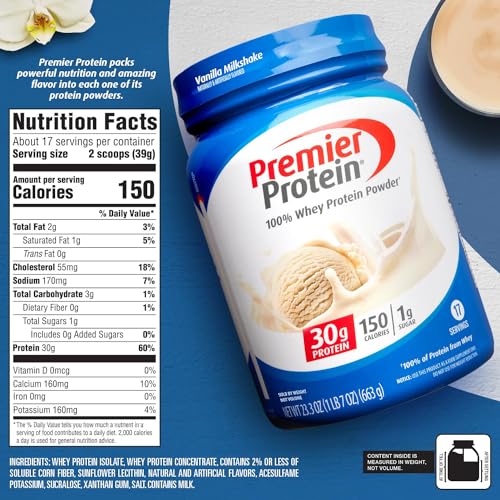 Vanilla Milkshake Protein Powder, 30g Protein, 1g Sugar, 17 Servings W26910