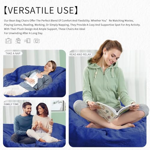 Bean Bag Chair for Adults 3FT, Soft Removable Cover, Light Gray X3039