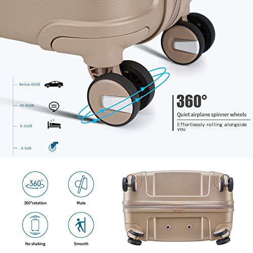 20" Carry On Luggage and 14" Mini Cosmetic Case Travel Set Lightweight Hardside Suitcase with Spinner Wheels F41633