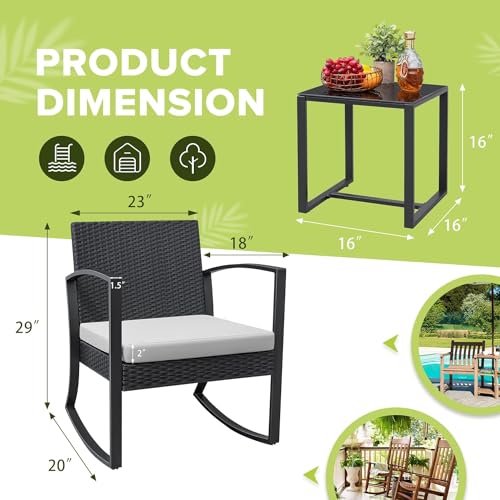 Outdoor Bistro Set 3 Piece with Cushions and Table C662