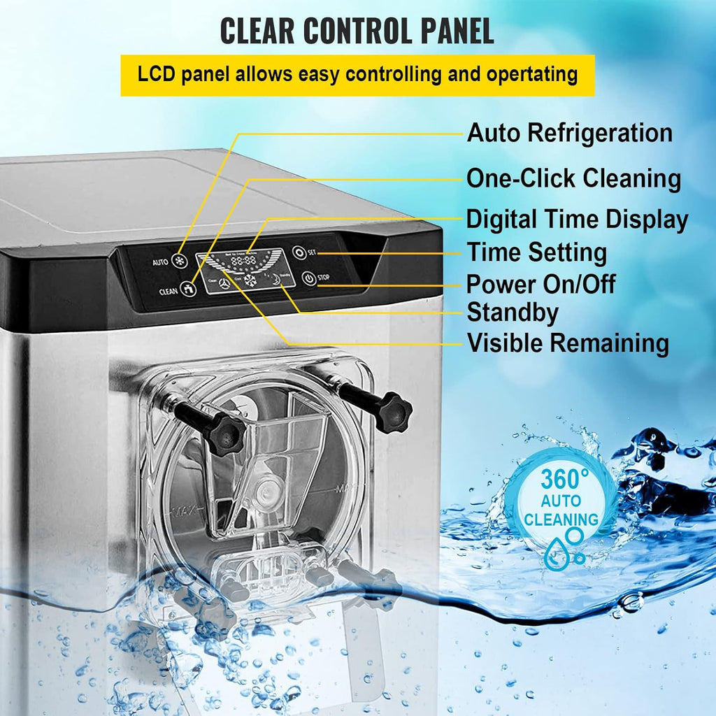 Commercial Ice Cream Machine 1400W Hard Serve Maker with LED Display J392902