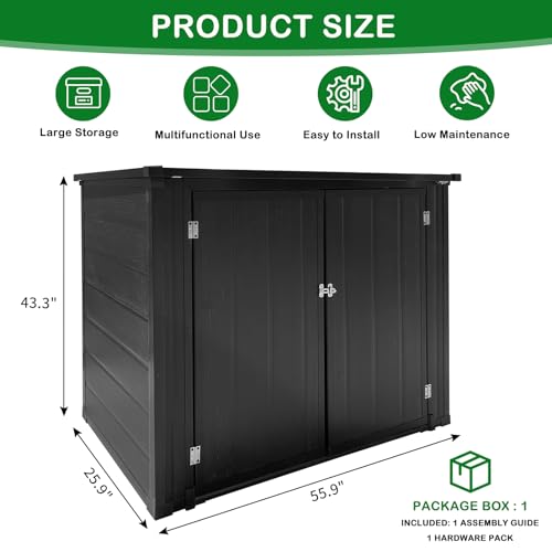 Outdoor Storage Shed, Resin Cabinet with Lockable Weatherproof Design O6489