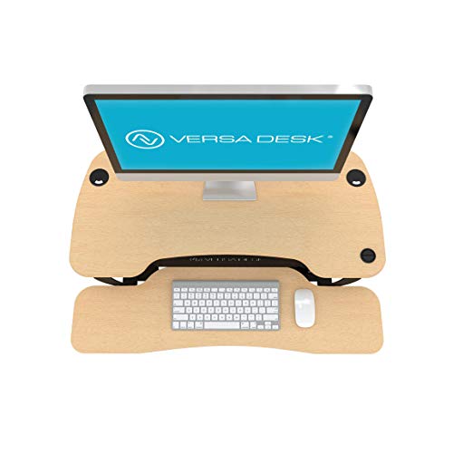 Electric Standing Desk Converter, Height Adjustable Sit to Stand Riser, Dual Monitor Workstation, Black Z74939