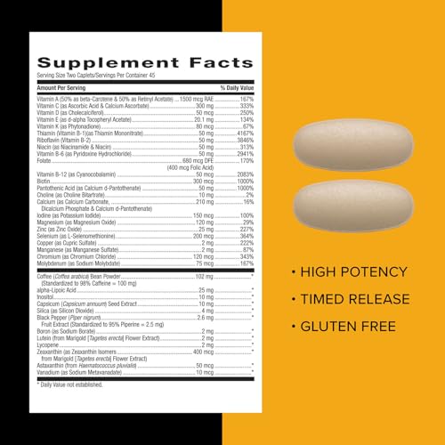 Multivitamin Caplets, Timed Release, 90 Count A60504