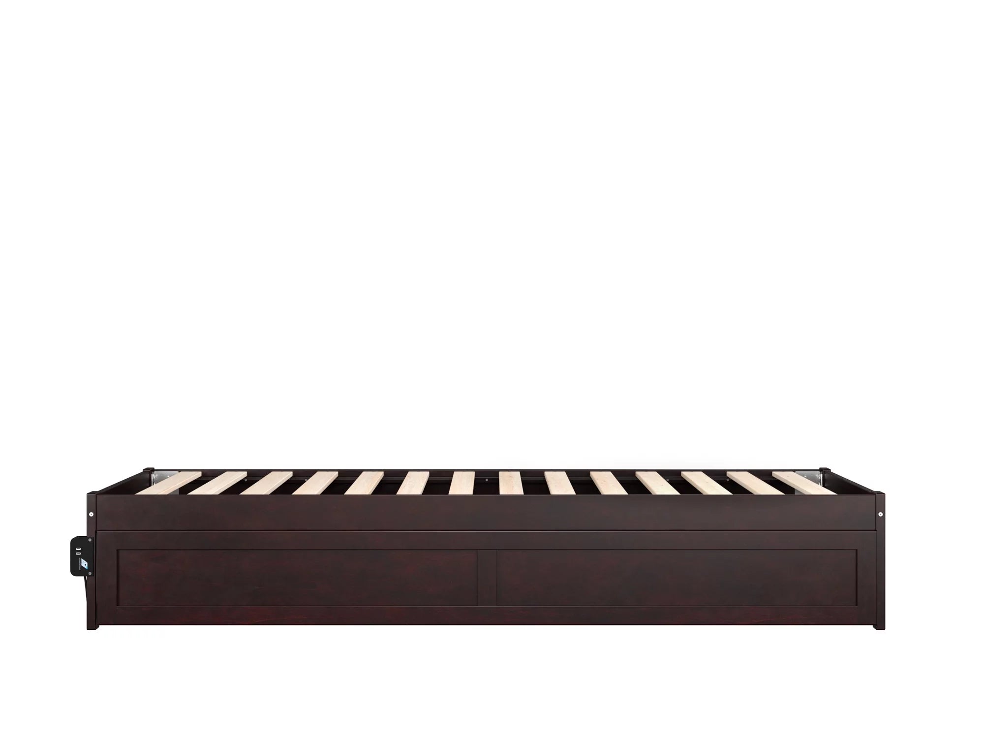 Wood Platform Bed Frame with Trundle, Espresso N978949