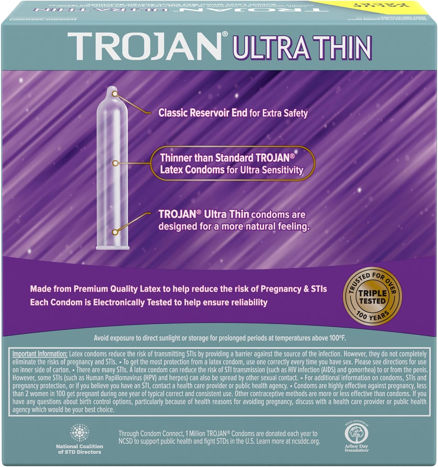 Ultra Thin Lubricated Condoms for Men, 36 Count Value Pack & Ultra Ribbed Condoms, 36 Count X606