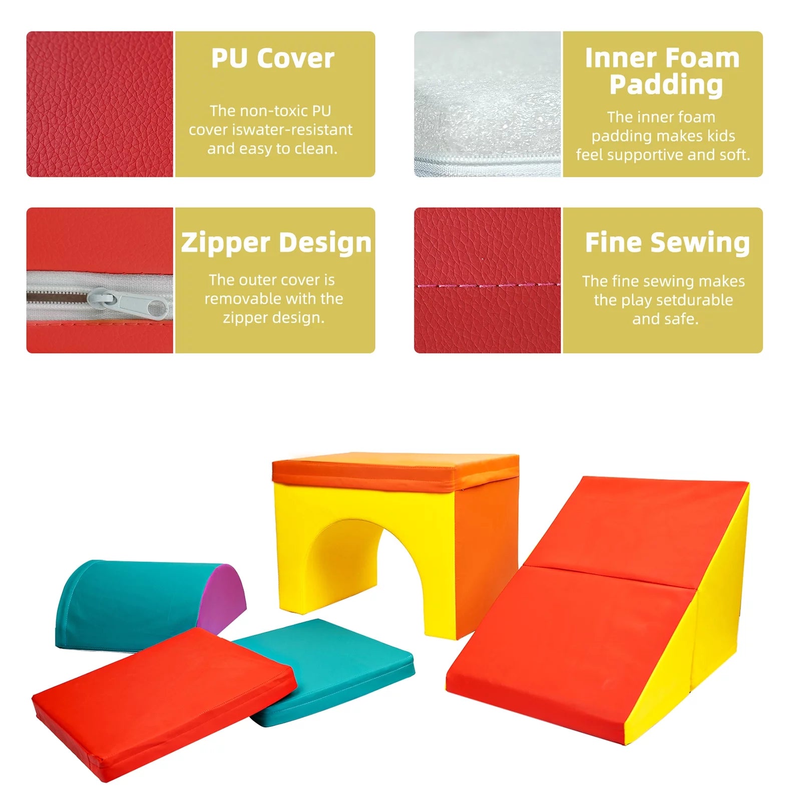 Kids Climbing Toys for Toddlers 1-3, Soft Foam Blocks Indoor Playset V685