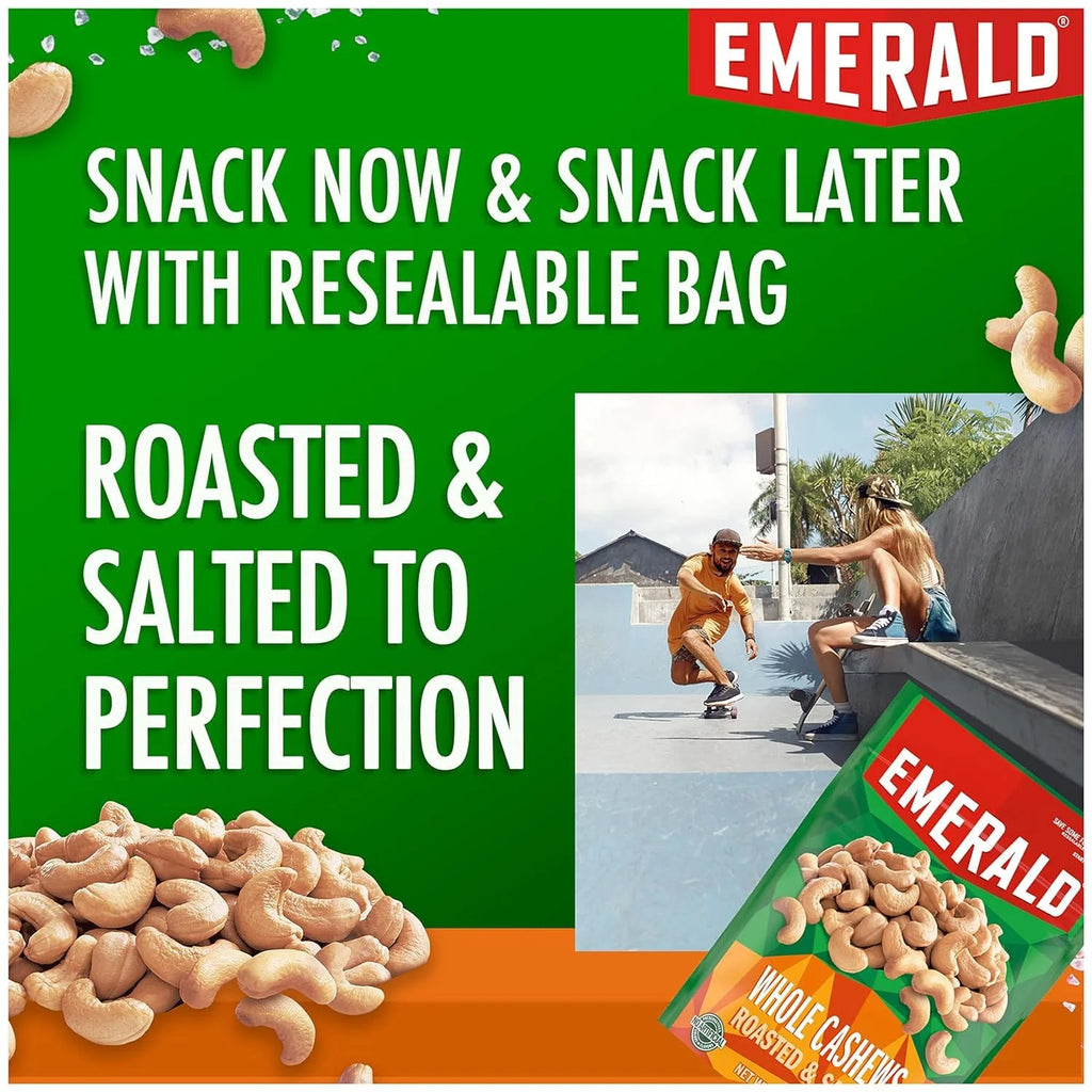 Roasted & Salted Whole Cashews, 8 Count Box, 20 oz, Pack of 6 F499683