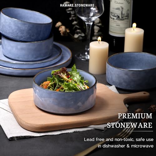 16-Piece Stoneware Dinnerware Set for 4, Chip Resistant, Microwave and Dishwasher Safe M5383
