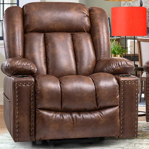 Power Lift Recliner Chair for Elderly with Heat and Massage, Adjustable Positions, Dark Brown P618617