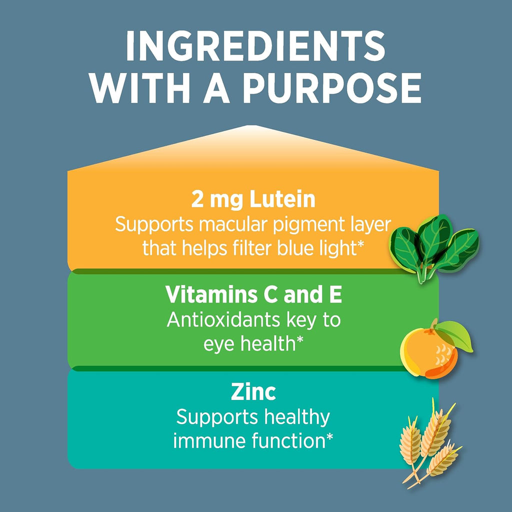 Eye Vitamin and Mineral Supplement with Lutein, 120 Count (Pack of 2) K1151