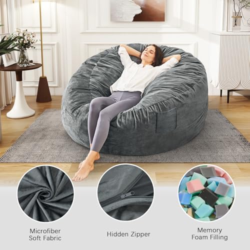 Giant Bean Bag Chair Convertible Bed with Microfiber Cover X2136