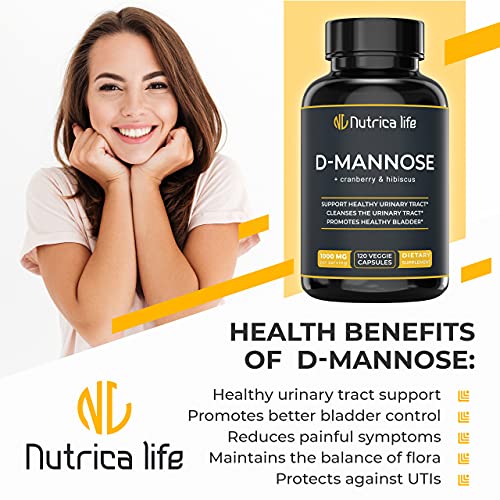 D-Mannose 1000mg Capsules with Cranberry and Hibiscus Extract U6730