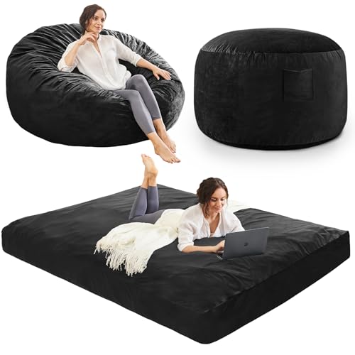 Giant Bean Bag Chair Convertible Bed with Microfiber Cover X2136
