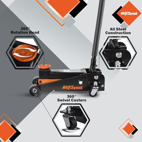 Heavy Duty Hydraulic Floor Jack, 3 Ton Capacity, Quick Lift for Cars X687