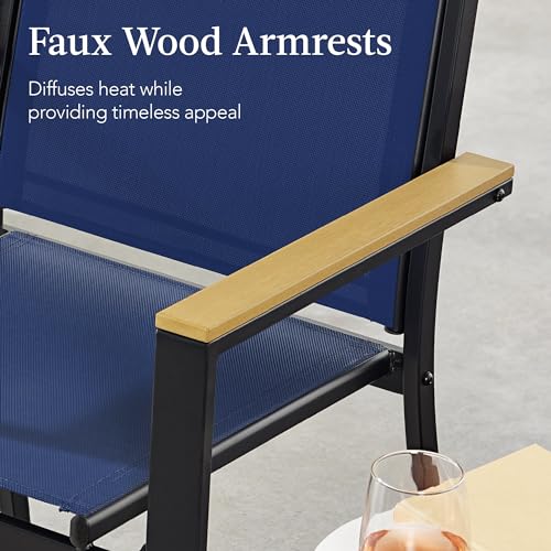 Outdoor Textilene Patio Conversation Set with Loveseat and Coffee Table V736