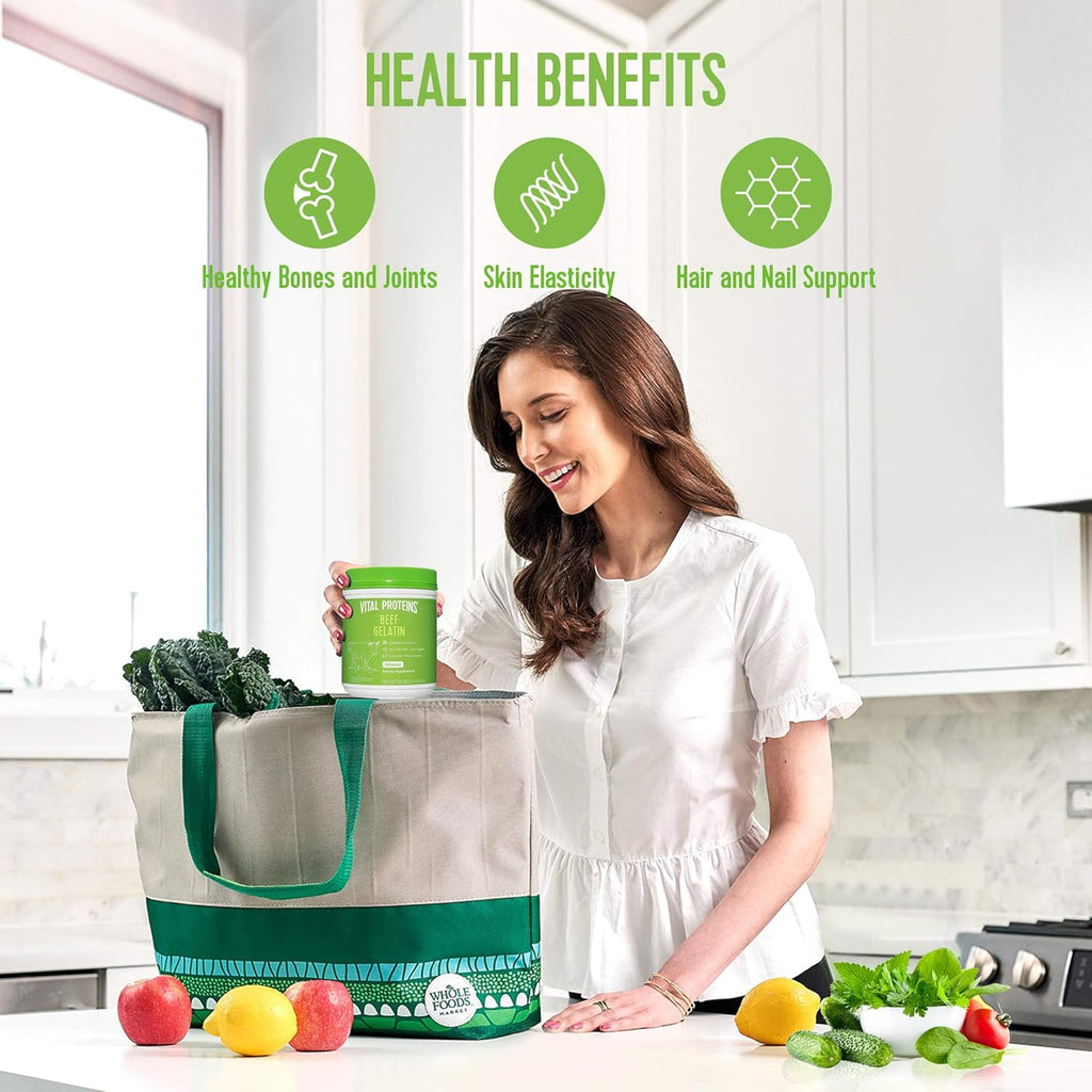 Beef Gelatin Powder, Grass-Fed Collagen Supplement, Non-GMO, Gluten & Dairy Free - 32 oz F845978