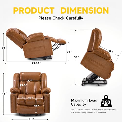 Power Lift Recliner Chair for Elderly with Heat and Massage, Adjustable Positions, Dark Brown P618617