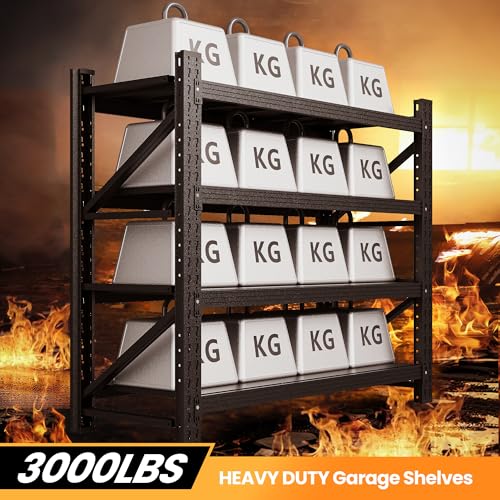 Heavy Duty 4-Tier Metal Garage Shelving Unit, Adjustable Steel Storage Rack D5378