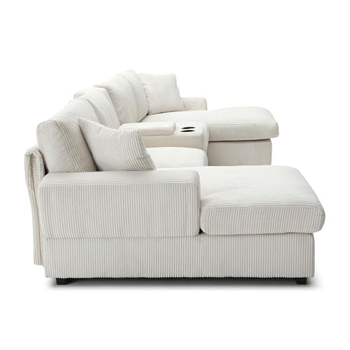 Modular Sectional Sofa with Ottoman, U-Shaped Lounge Couch H930