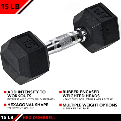 Rubber Hex Dumbbells with Ergonomic Hand Weights for Strength Training P691176