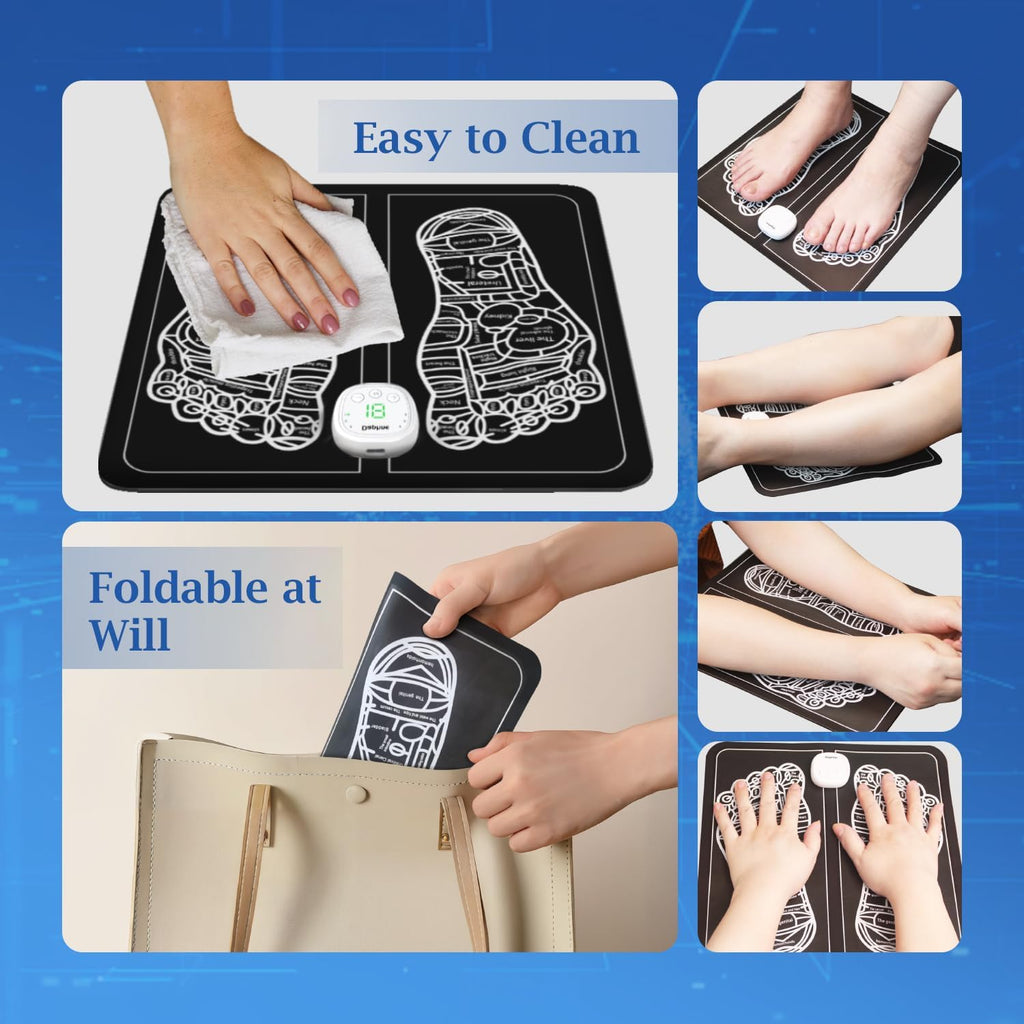 EMS Foot Massager Mat for Neuropathy Pain Relief with 6 Modes X7022