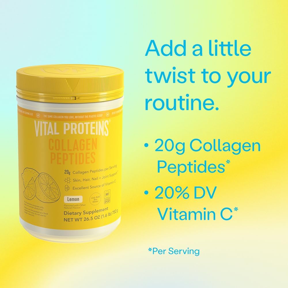Collagen Peptides Powder, Lemon, 26.5 oz D74526