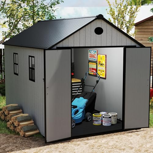 Resin Outdoor Storage Shed with Floor and Lockable Door G844
