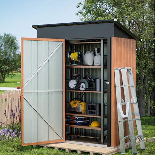 Metal Storage Shed 5x3 ft with Lockable Door for Garden and Backyard B82351