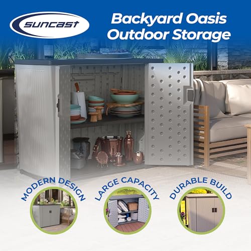 Outdoor Storage Shed for Patio and Garden, 130 Gallon, Dove Gray J61711
