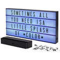 My Cinema Lightbox - The Mini Rainbow Color Changing light up letter board Sign with 100 Letters and Symbols, 3 Modes - Pure White, RGB Color Change and Freeze - Powered by Battery or USB - 8"x6"