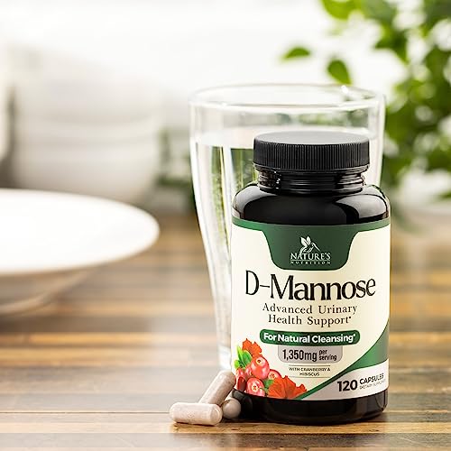 D-Mannose & Cranberry Extract 1350mg Urinary Tract Health Support, Non-GMO, Vegan - 180 Capsules V8980