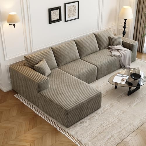 Modular Sectional Sofa with Ottoman, U-Shaped Deep Seat Couch for Living Room O870