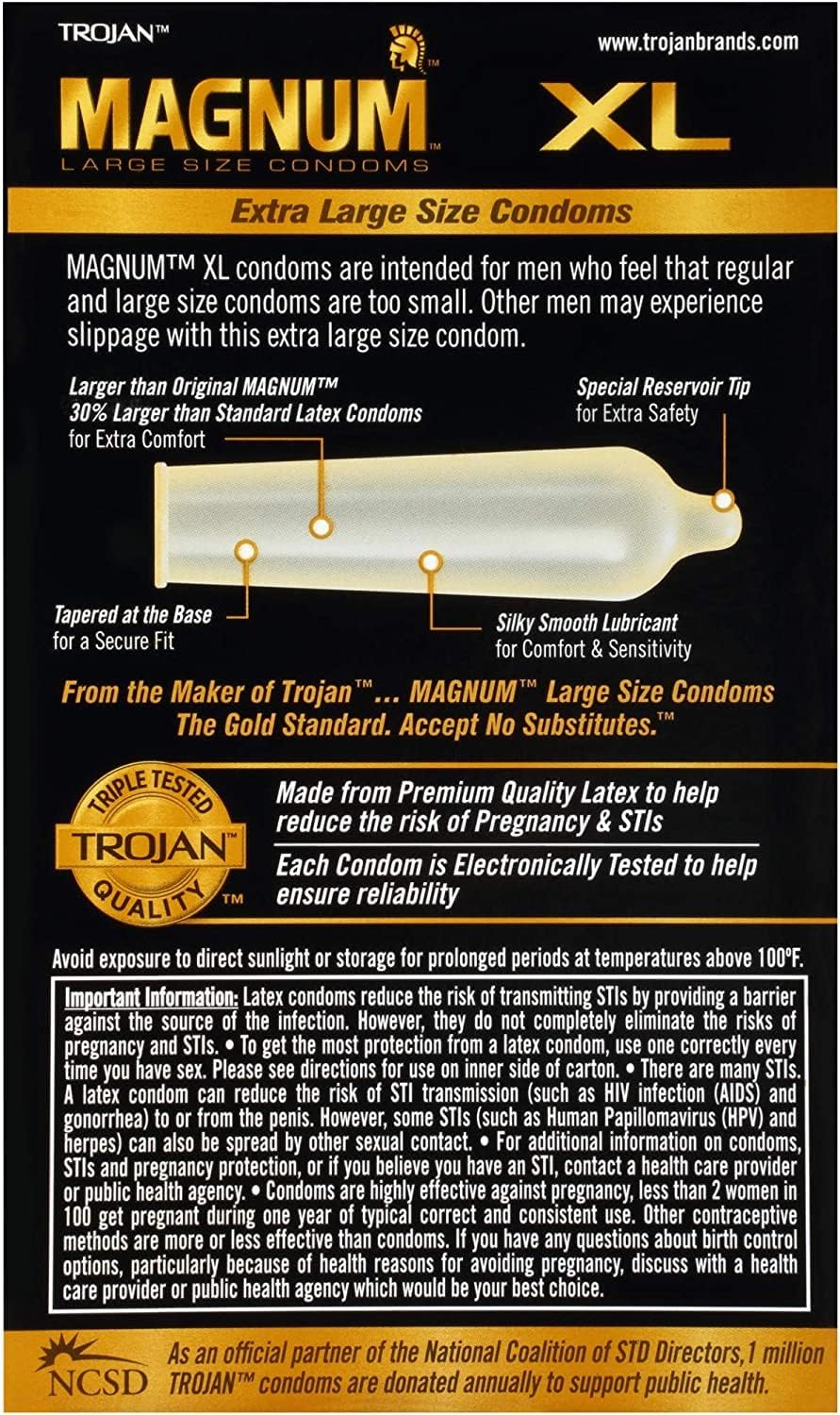 Magnum Lubricated Condoms, Extra Large, 12 Count A817