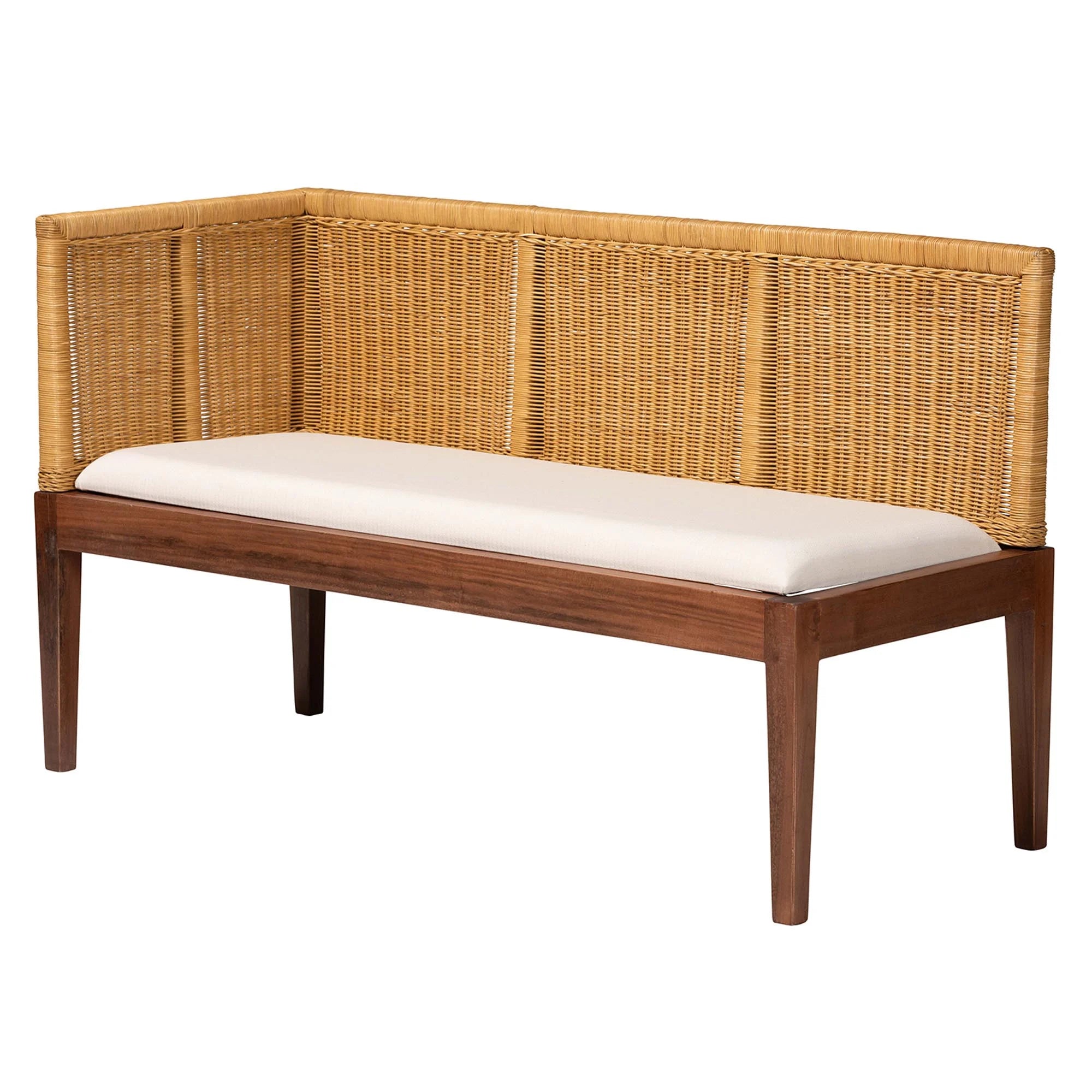 Boho Dining Nook Banquette Set, 2-Piece, Brown R6459