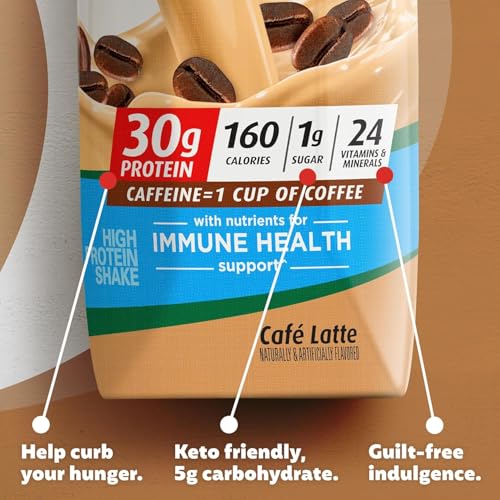 Cafe Latte Protein Shake, 30g Protein, 11 fl oz, Pack of 12 W88530