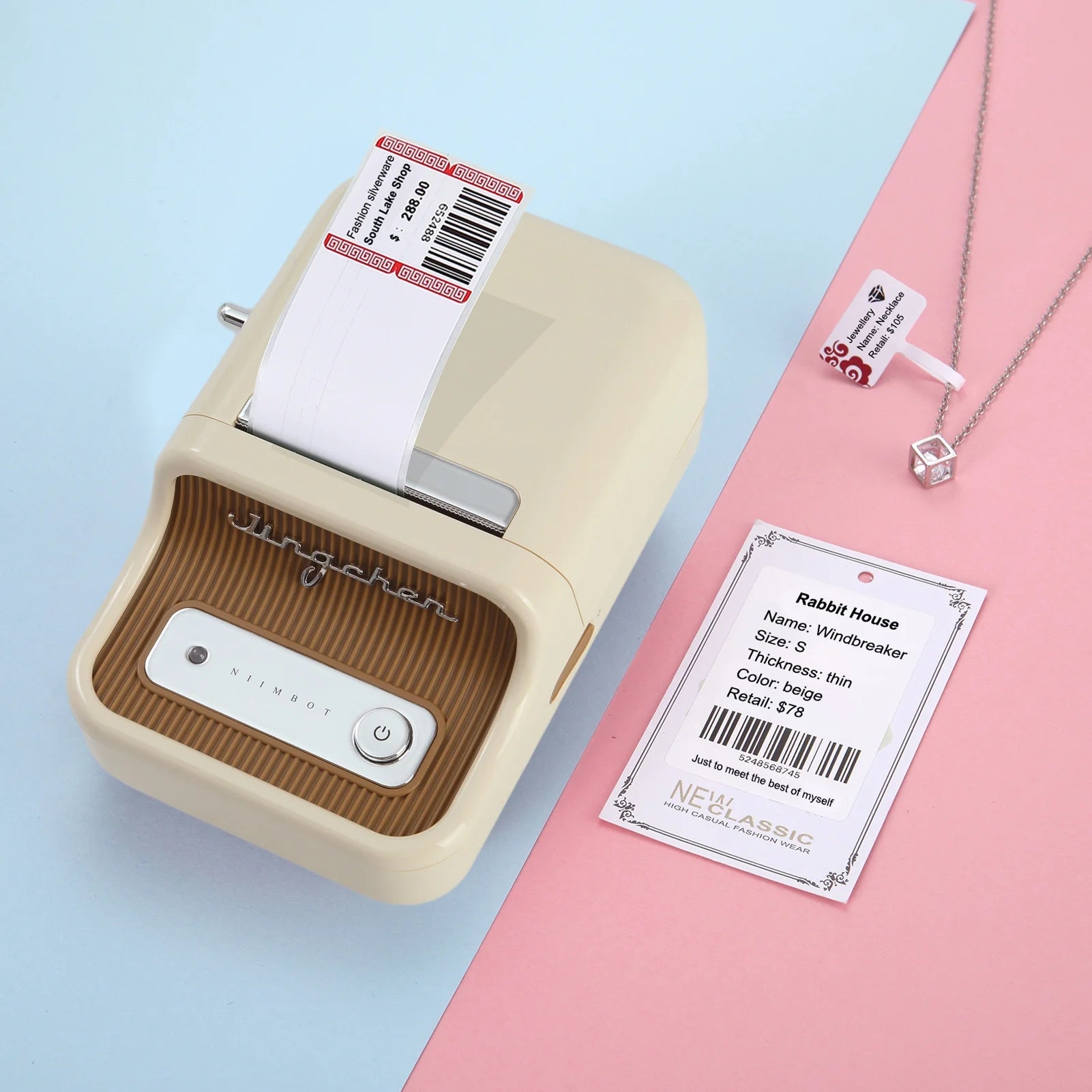 Portable Wireless BT Thermal Label Maker for Home Retail Store Labeling M801425