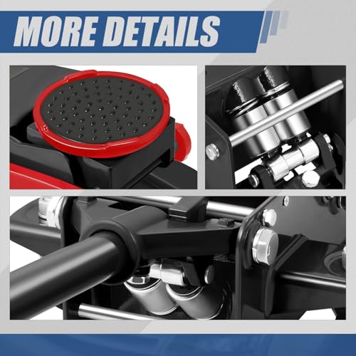 4 Ton Low Profile Floor Jack, Heavy Duty Steel Hydraulic with Dual Pistons Quick Lift Pump P3195