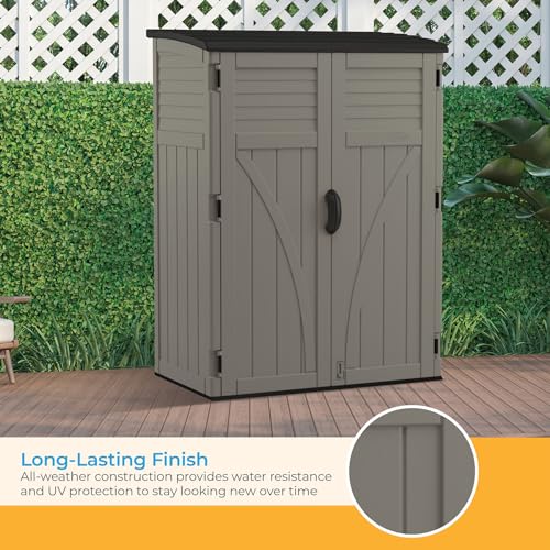 Outdoor Storage Shed with Lockable Double Doors, Weather-Resistant O4983