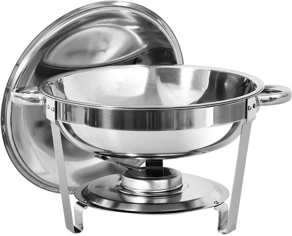 Chafing Dish Buffet Set 6 Pack, Stainless Steel Round Chafers with Food and Water Trays Z449